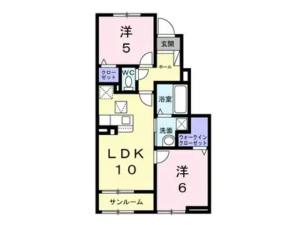 ディーテラス I(2LDK/1階)の間取り写真