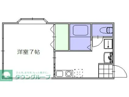 コーポヤチヨII(1K/1階)の間取り写真