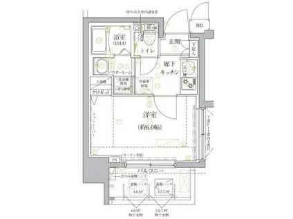 CRACIA SHIBAURA(1K/9階)の間取り写真