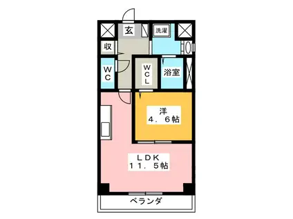 ルーチェ(1LDK/2階)の間取り写真