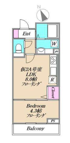 HEAP FRAGRANCE(1LDK/2階)の間取り写真