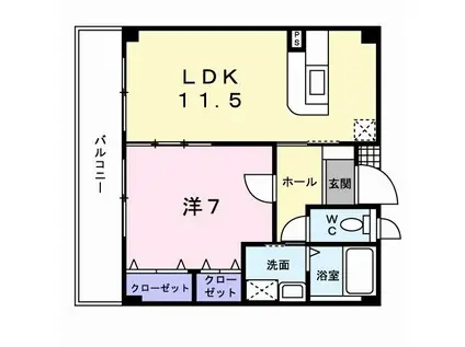 ボーチェ(1LDK/2階)の間取り写真