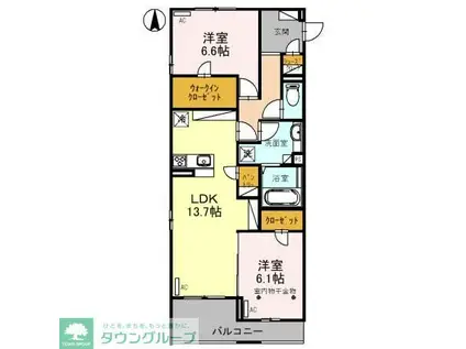 CAMELOT II(2LDK/2階)の間取り写真