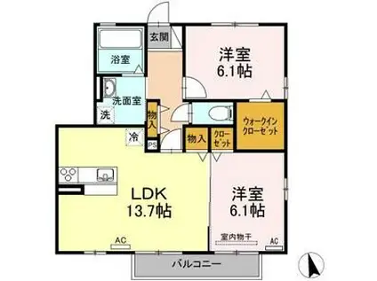 N.ソフィア(2LDK/2階)の間取り写真