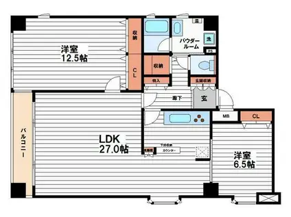 ピアグランデ順慶町(2LDK/2階)の間取り写真