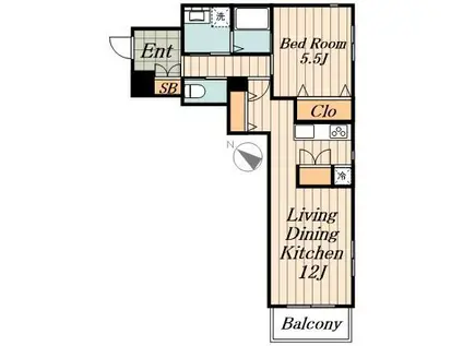 オレンジハウス(1LDK/4階)の間取り写真