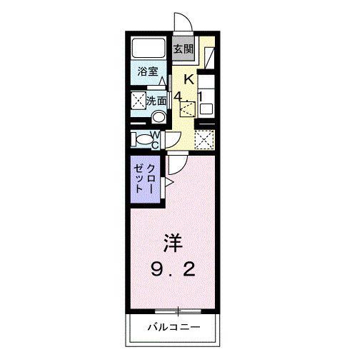 シャロル東福山(1K/1階)の間取り写真