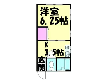 大森マンション(1K/2階)の間取り写真