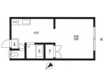メゾン武蔵野(ワンルーム/1階)の間取り写真