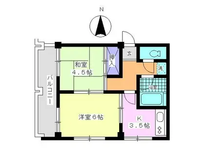 栄喜ビル(2K/3階)の間取り写真