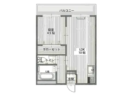 アパルタメントジアスB(1LDK/2階)の間取り写真