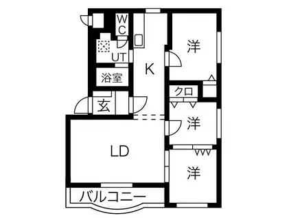 華美が丘六番館(3LDK/2階)の間取り写真