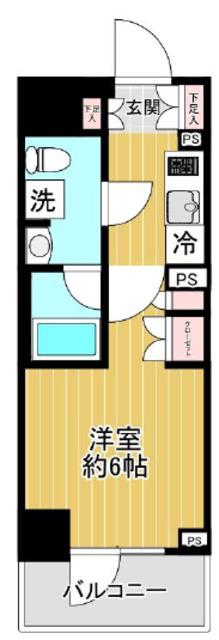 ベルグレード川崎AZ(1K/3階)の間取り写真