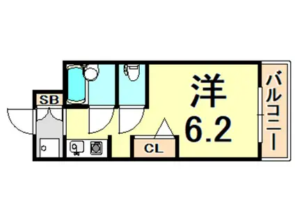 サンコスモ塚口(ワンルーム/2階)の間取り写真