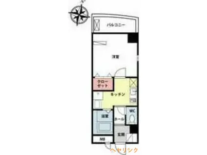 レーベン新城(1K/4階)の間取り写真