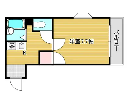 ラフォレスタ(1K/4階)の間取り写真