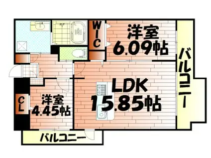 ピュアライフ金田(2LDK/3階)の間取り写真