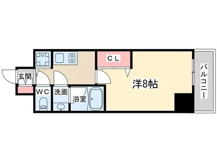 ワンルーフフラットテンジンバシ(1K/11階)の間取り写真