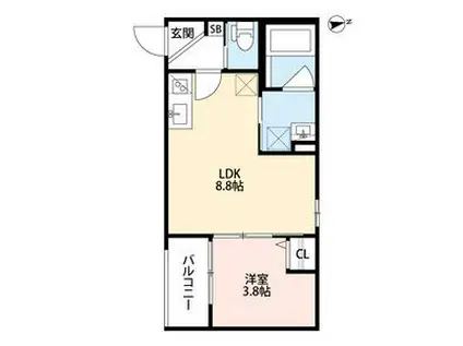 DOLCE VITA 池田ドルチェ ヴィータ(1LDK/3階)の間取り写真