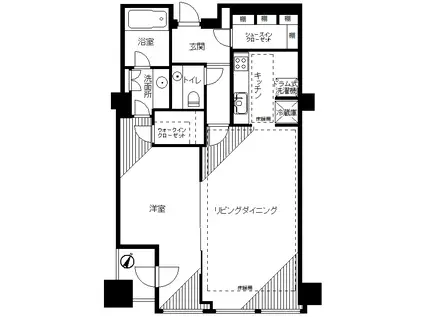 平河町森タワーレジデンス(1LDK/14階)の間取り写真