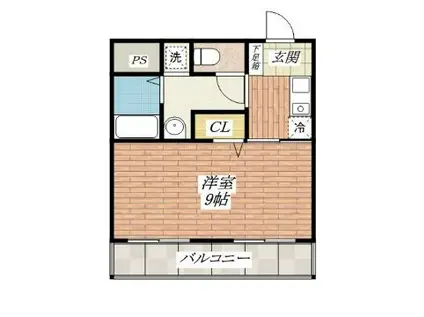 イーズ南春日丘(1K/2階)の間取り写真