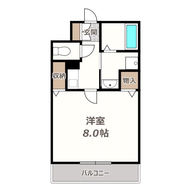 フロラシオン(1K/3階)の間取り写真