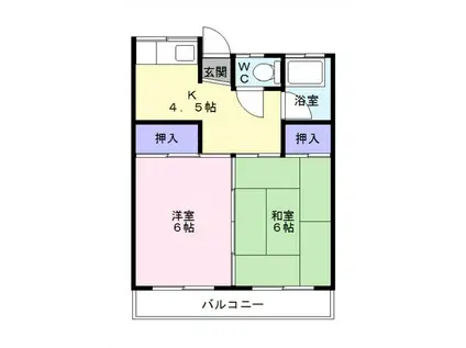 プリムN(2K/1階)の間取り写真