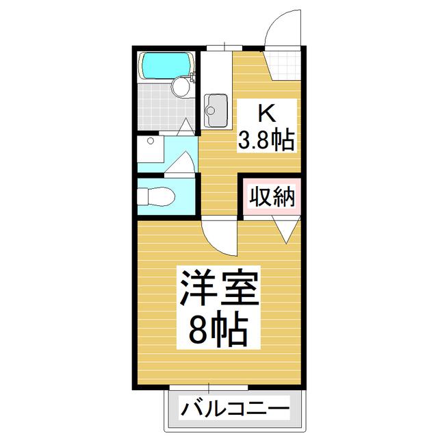 フレグランス郵とぴあA(1K/2階)の間取り写真