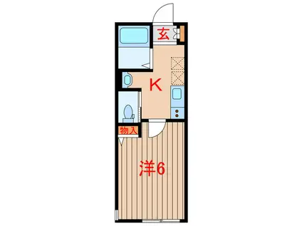 アリスワン南三咲(1K/1階)の間取り写真