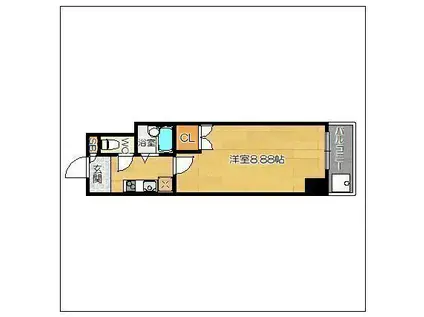 TOTSU RESIDENCE HAKATA イースト 旧アリビオ(1K/10階)の間取り写真