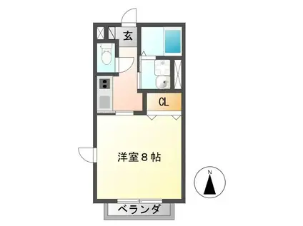 T-SQUARE(1K/2階)の間取り写真