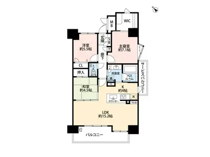 プレミスト金沢駅西口II(3LDK/13階)の間取り写真