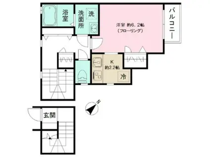 イル・フィオーレ(1K/1階)の間取り写真