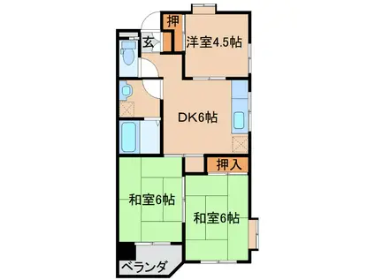 エスポワール有明 C棟(3DK/2階)の間取り写真