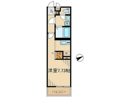 リブリ・サンセリテII(1K/1階)の間取り写真