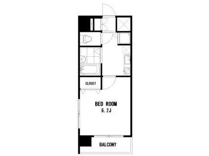 ラグジュアリーアパートメント三田慶大前(1K/4階)の間取り写真