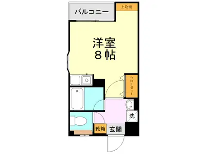 パレット(ワンルーム/2階)の間取り写真