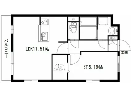 ARIA(1LDK/1階)の間取り写真