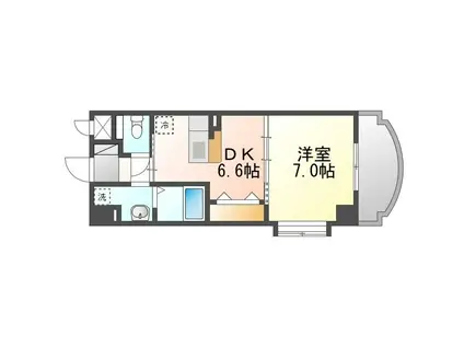 盛キャラバン(1DK/3階)の間取り写真