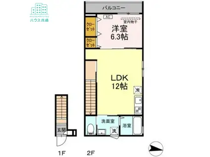 メロディア寿(1LDK/2階)の間取り写真