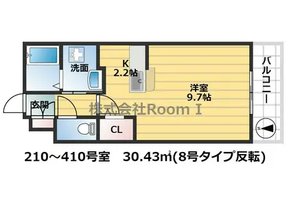 グローフラール 旭化成ヘーベルメゾンHEBEL HAUS(ワンルーム/2階)の間取り写真