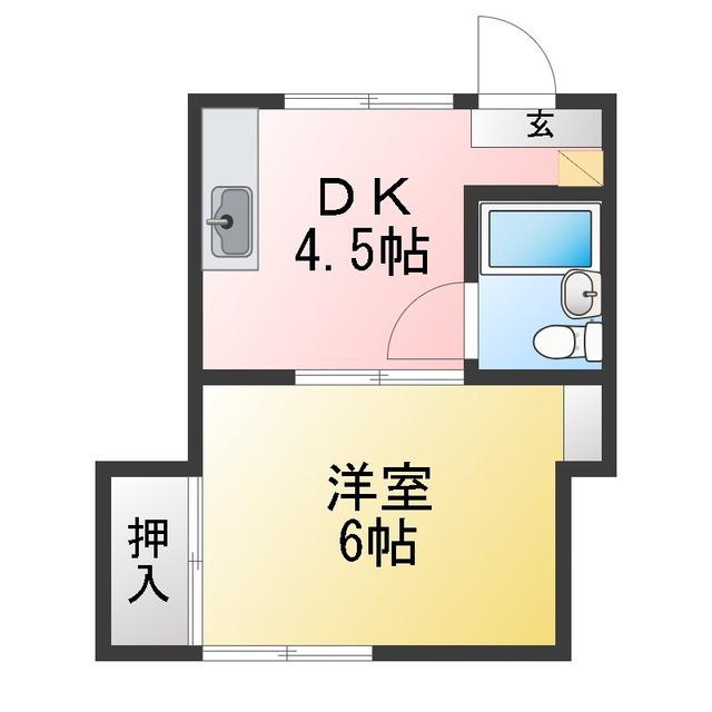 ハイツ斉藤(1DK/1階)の間取り写真