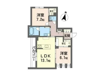 スピラーレ・モンス(2LDK/1階)の間取り写真