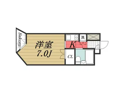 志津リリエンハイム(1K/3階)の間取り写真