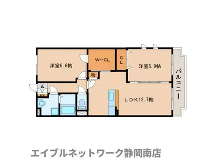 グランストーク椿(2LDK/4階)の間取り写真