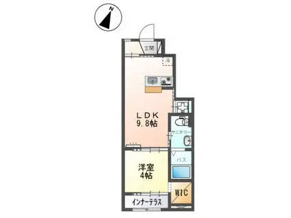 クオーレII(1LDK/1階)の間取り写真