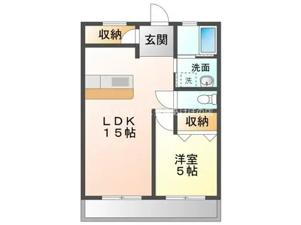 シャトー道(1LDK/4階)の間取り写真