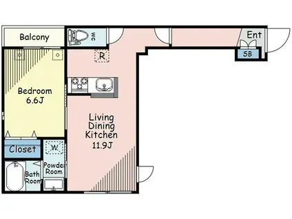 オリエンス六郷(1LDK/2階)の間取り写真