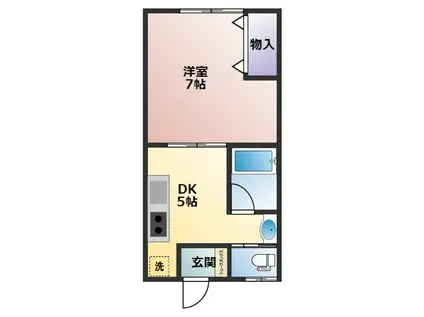 TIペアハウス(1DK/1階)の間取り写真