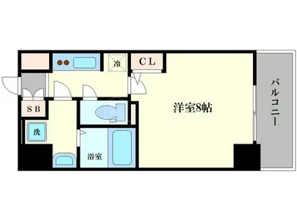 エスレジデンス西長堀(1K/3階)の間取り写真